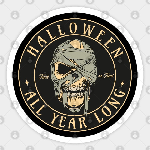 Halloween all year long - Spooky Skull Sticker by valentinahramov